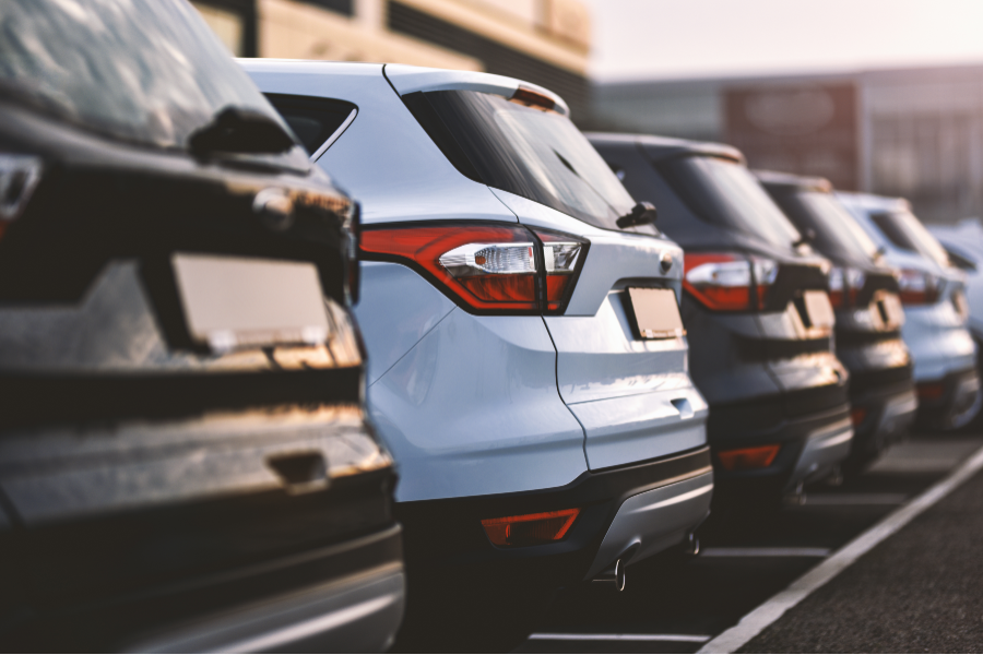 Picture of a row cars.
